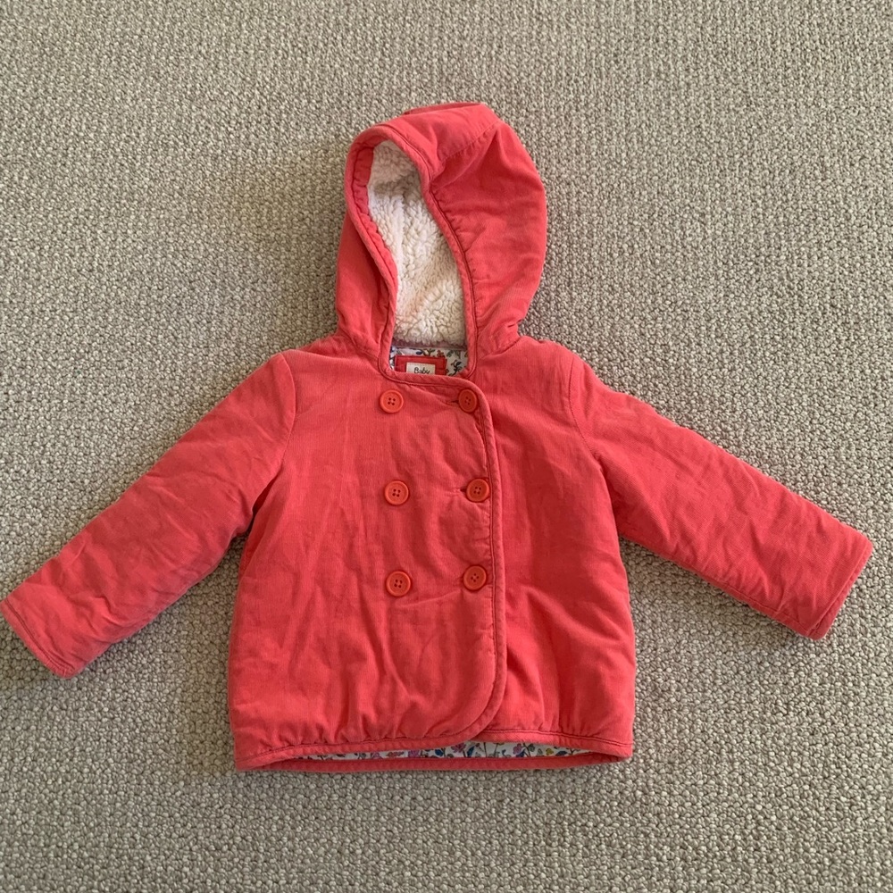 Adorable little hooded, lined Baby Boden jacket. 18-24 months